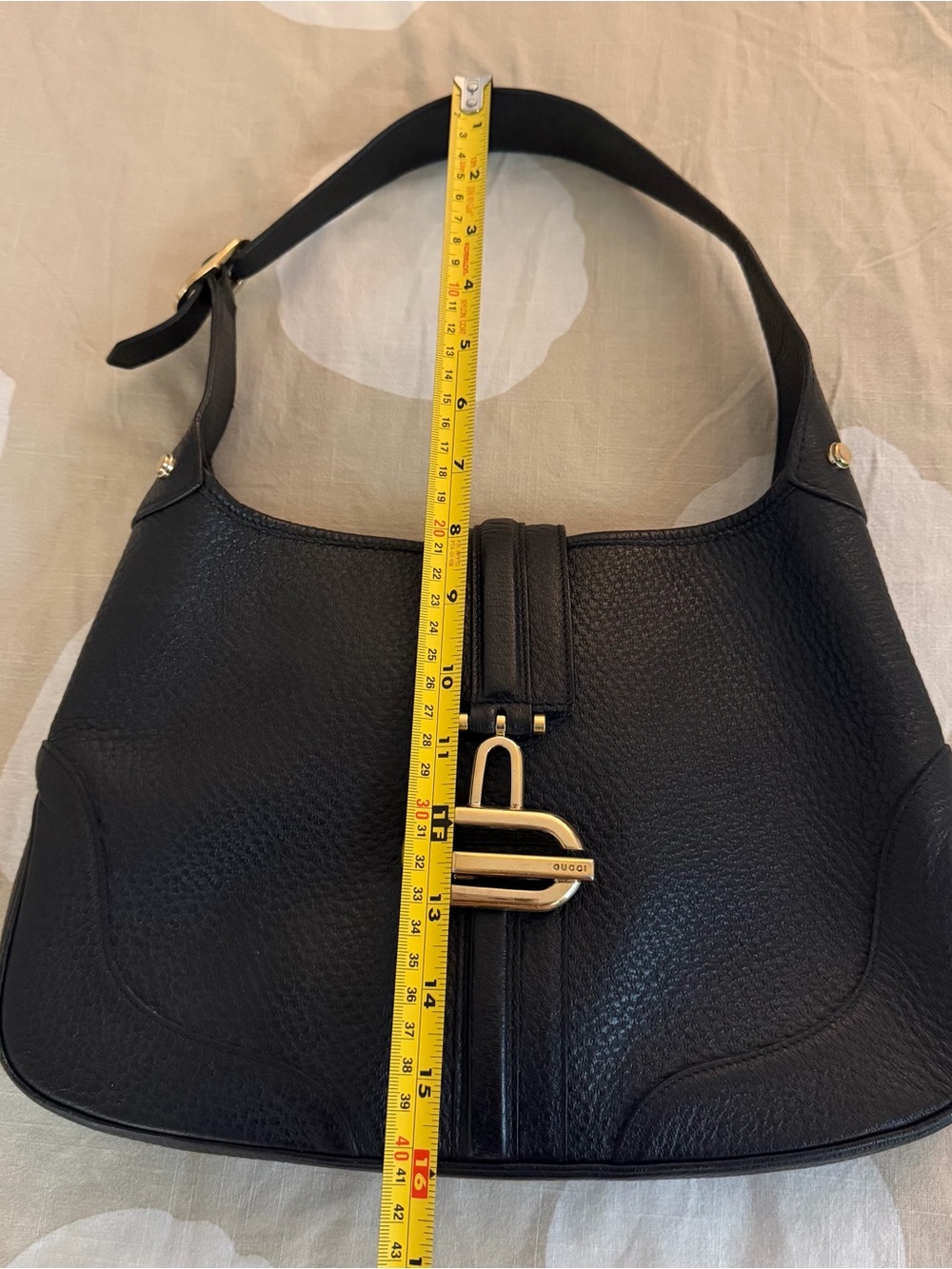 GUCCI Jackie Vintage Tom Ford Black Pebbled Leather G Hardware Shoulder Bag - Picture 8 of 14